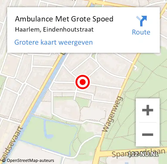 Locatie op kaart van de 112 melding: Ambulance Met Grote Spoed Naar Haarlem, Eindenhoutstraat op 1 oktober 2020 07:13