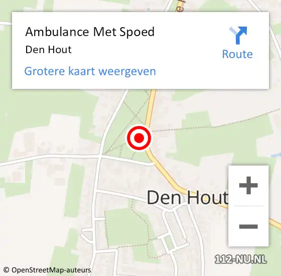 Locatie op kaart van de 112 melding: Ambulance Met Spoed Naar Den Hout op 1 oktober 2020 11:25