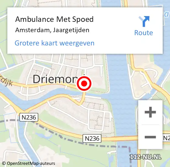 Locatie op kaart van de 112 melding: Ambulance Met Spoed Naar Amsterdam, Jaargetijden op 1 oktober 2020 13:02