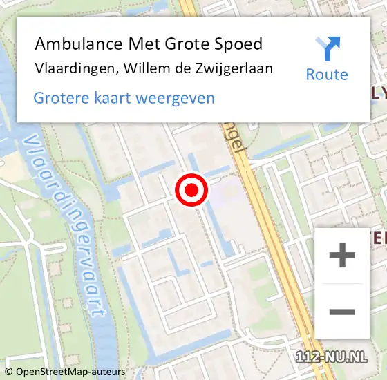 Locatie op kaart van de 112 melding: Ambulance Met Grote Spoed Naar Vlaardingen, Willem de Zwijgerlaan op 1 oktober 2020 14:44