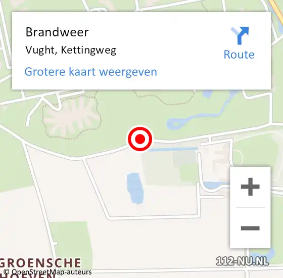 Locatie op kaart van de 112 melding: Brandweer Vught, Kettingweg op 1 oktober 2020 15:13