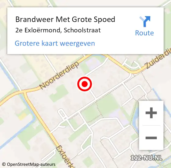 Locatie op kaart van de 112 melding: Brandweer Met Grote Spoed Naar 2e Exloërmond, Schoolstraat op 1 oktober 2020 23:17