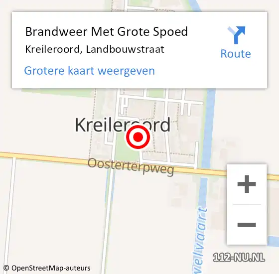 Locatie op kaart van de 112 melding: Brandweer Met Grote Spoed Naar Kreileroord, Landbouwstraat op 2 oktober 2020 08:54