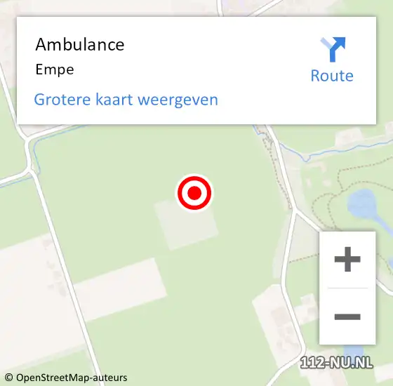 Locatie op kaart van de 112 melding: Ambulance Empe op 2 oktober 2020 13:35