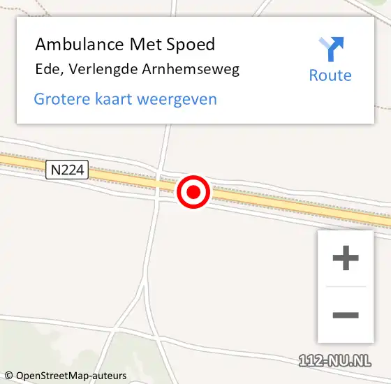 Locatie op kaart van de 112 melding: Ambulance Met Spoed Naar Ede, Verlengde Arnhemseweg op 2 oktober 2020 16:27