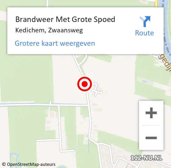 Locatie op kaart van de 112 melding: Brandweer Met Grote Spoed Naar Kedichem, Zwaansweg op 5 oktober 2020 15:44