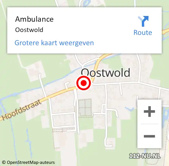 Locatie op kaart van de 112 melding: Ambulance Oostwold op 5 oktober 2020 22:39