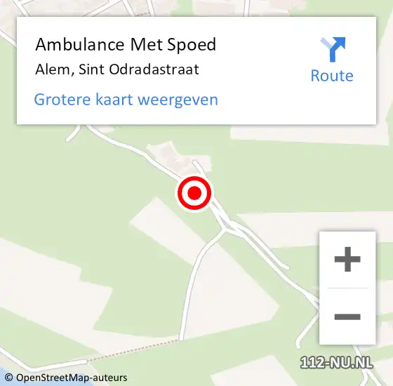 Locatie op kaart van de 112 melding: Ambulance Met Spoed Naar Alem, Sint Odradastraat op 6 oktober 2020 19:12