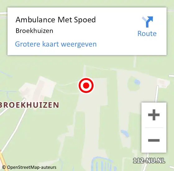 Locatie op kaart van de 112 melding: Ambulance Met Spoed Naar Broekhuizen op 7 oktober 2020 23:06