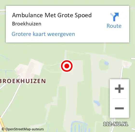 Locatie op kaart van de 112 melding: Ambulance Met Grote Spoed Naar Broekhuizen op 7 oktober 2020 23:08