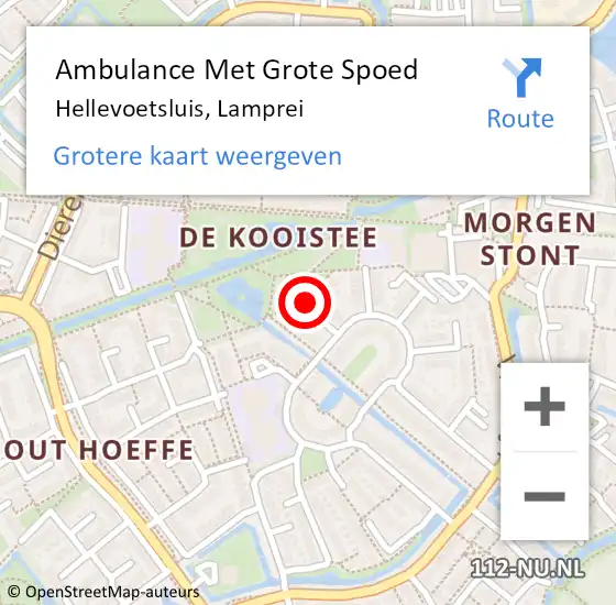 Locatie op kaart van de 112 melding: Ambulance Met Grote Spoed Naar Hellevoetsluis, Lamprei op 8 oktober 2020 02:30