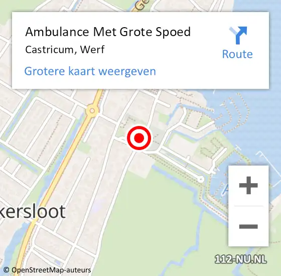 Locatie op kaart van de 112 melding: Ambulance Met Grote Spoed Naar Castricum, Werf op 8 oktober 2020 10:16