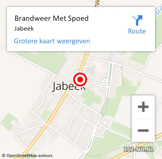 Locatie op kaart van de 112 melding: Brandweer Met Spoed Naar Jabeek op 8 oktober 2020 14:50