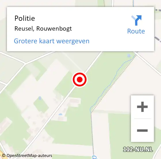 Locatie op kaart van de 112 melding: Politie Reusel, Rouwenbogt op 8 oktober 2020 18:12