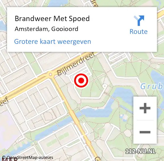 Locatie op kaart van de 112 melding: Brandweer Met Spoed Naar Amsterdam, Gooioord op 8 oktober 2020 22:46