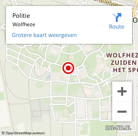 Locatie op kaart van de 112 melding: Politie Wolfheze op 10 oktober 2020 15:23