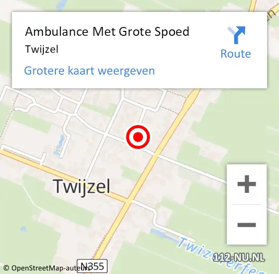 Locatie op kaart van de 112 melding: Ambulance Met Grote Spoed Naar Twijzel op 21 mei 2014 15:26