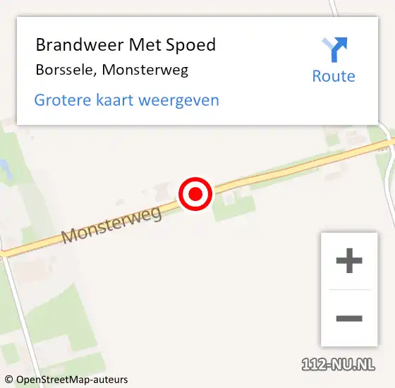 Locatie op kaart van de 112 melding: Brandweer Met Spoed Naar Borssele, Monsterweg op 13 oktober 2020 07:03