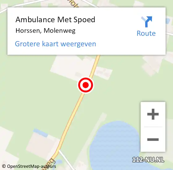 Locatie op kaart van de 112 melding: Ambulance Met Spoed Naar Horssen, Molenweg op 13 oktober 2020 07:16