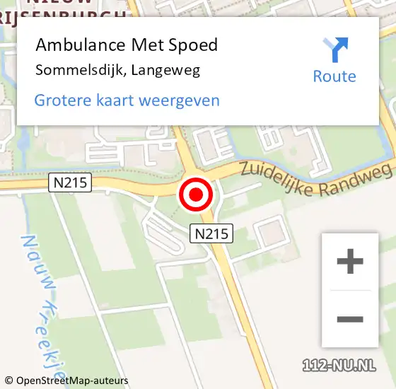 Locatie op kaart van de 112 melding: Ambulance Met Spoed Naar Sommelsdijk, Langeweg op 13 oktober 2020 09:00
