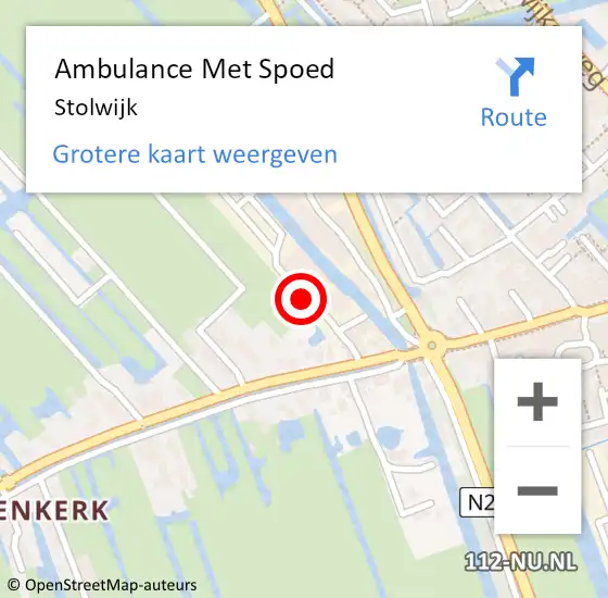 Locatie op kaart van de 112 melding: Ambulance Met Spoed Naar Stolwijk op 15 oktober 2020 15:49