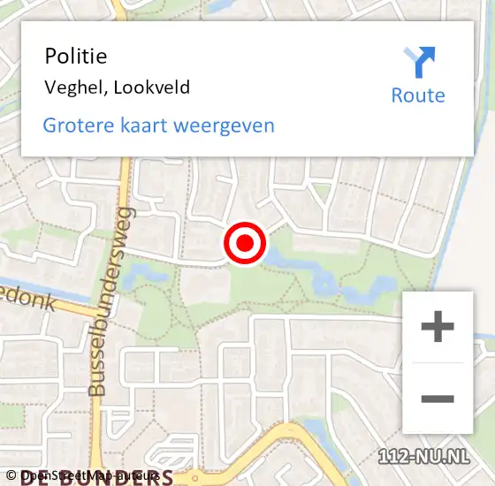 Locatie op kaart van de 112 melding: Politie Veghel, Lookveld op 15 oktober 2020 17:24