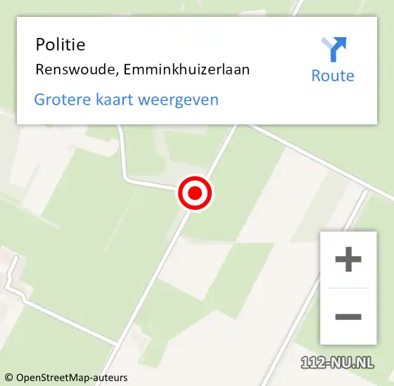 Locatie op kaart van de 112 melding: Politie Renswoude, Emminkhuizerlaan op 17 oktober 2020 13:31