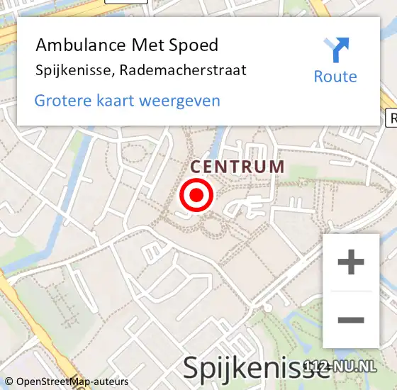 Locatie op kaart van de 112 melding: Ambulance Met Spoed Naar Spijkenisse, Rademacherstraat op 17 oktober 2020 16:40