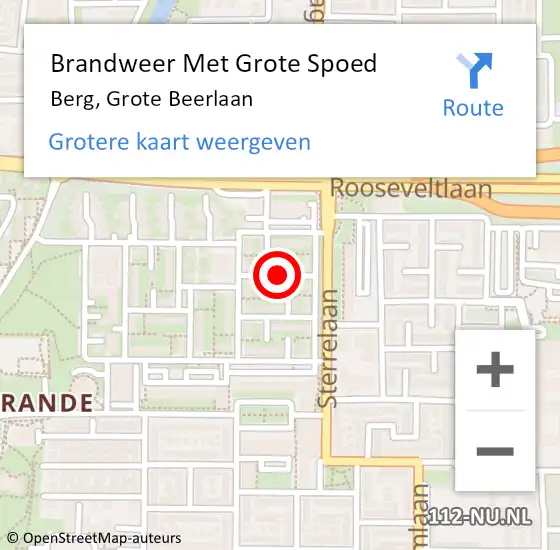 Locatie op kaart van de 112 melding: Brandweer Met Grote Spoed Naar Bergen op Zoom, Grote Beerstraat op 18 oktober 2020 19:49