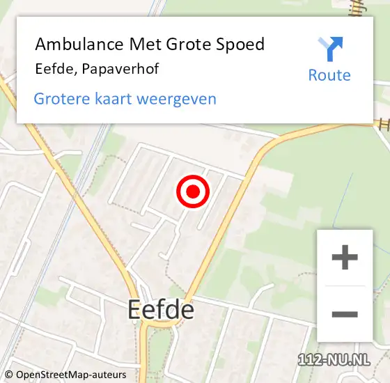 Locatie op kaart van de 112 melding: Ambulance Met Grote Spoed Naar Eefde, Papaverhof op 18 oktober 2020 20:32