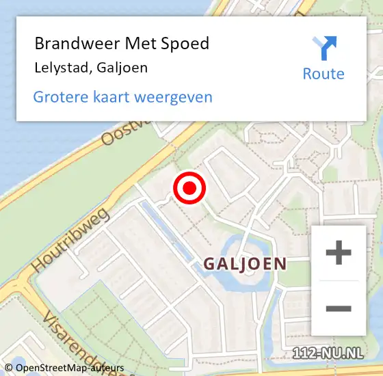 Locatie op kaart van de 112 melding: Brandweer Met Spoed Naar Lelystad, Galjoen op 19 oktober 2020 11:27