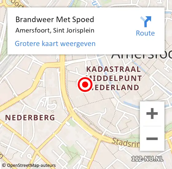 Locatie op kaart van de 112 melding: Brandweer Met Spoed Naar Amersfoort, Sint Jorisplein op 19 oktober 2020 14:28