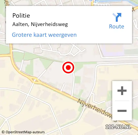 Locatie op kaart van de 112 melding: Politie Aalten, Nijverheidsweg op 19 oktober 2020 17:24