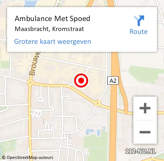 Locatie op kaart van de 112 melding: Ambulance Met Spoed Naar Maasbracht, Kromstraat op 19 oktober 2020 17:55