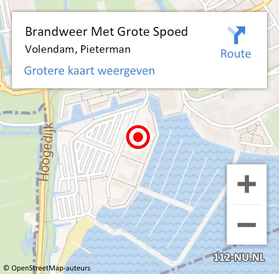 Locatie op kaart van de 112 melding: Brandweer Met Grote Spoed Naar Volendam, Pieterman op 20 oktober 2020 18:08