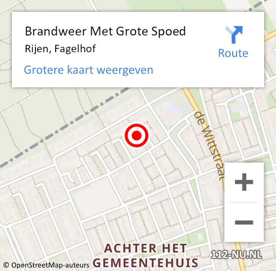 Locatie op kaart van de 112 melding: Brandweer Met Grote Spoed Naar Rijen, Fagelhof op 21 oktober 2020 04:26