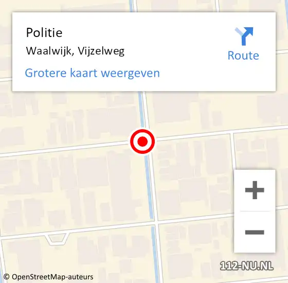 Locatie op kaart van de 112 melding: Politie Waalwijk, Vijzelweg op 21 oktober 2020 07:16