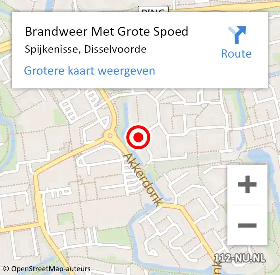 Locatie op kaart van de 112 melding: Brandweer Met Grote Spoed Naar Spijkenisse, Disselvoorde op 21 oktober 2020 09:35