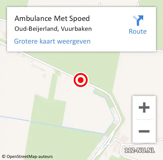 Locatie op kaart van de 112 melding: Ambulance Met Spoed Naar Oud-Beijerland, Vuurbaken op 21 oktober 2020 10:14