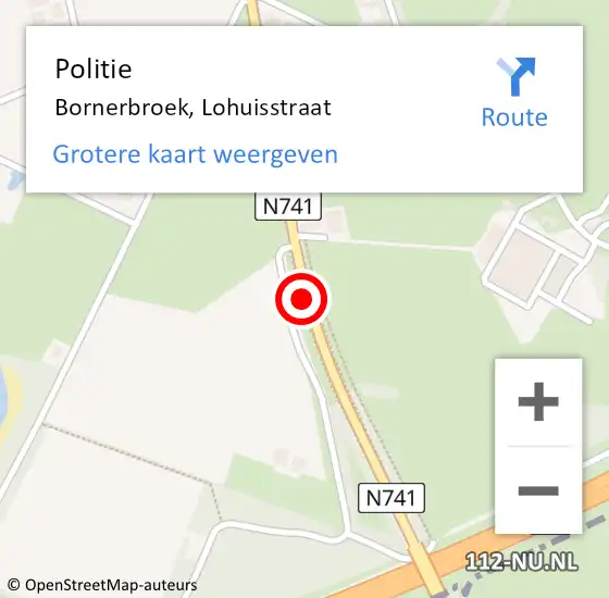 Locatie op kaart van de 112 melding: Politie Bornerbroek, Lohuisstraat op 21 oktober 2020 16:56