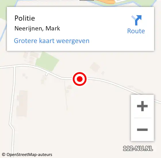 Locatie op kaart van de 112 melding: Politie Neerijnen, Mark op 22 oktober 2020 10:26