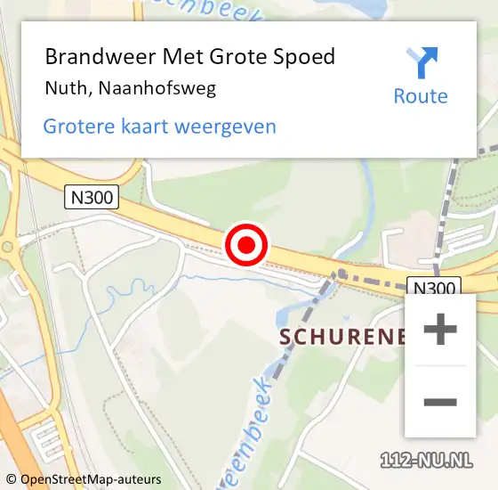 Locatie op kaart van de 112 melding: Brandweer Met Grote Spoed Naar Nuth, Naanhofsweg op 23 oktober 2020 01:57