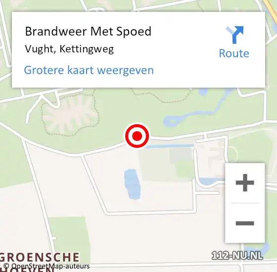 Locatie op kaart van de 112 melding: Brandweer Met Spoed Naar Vught, Kettingweg op 23 oktober 2020 03:19