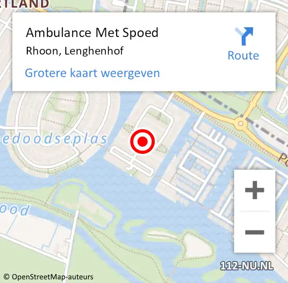 Locatie op kaart van de 112 melding: Ambulance Met Spoed Naar Rhoon, Lenghenhof op 23 oktober 2020 03:51