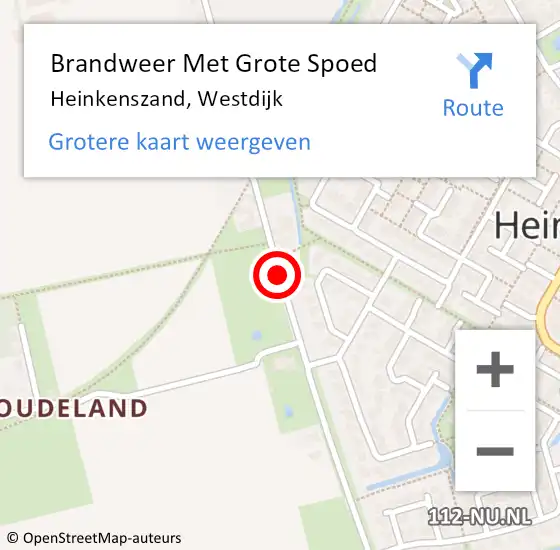 Locatie op kaart van de 112 melding: Brandweer Met Grote Spoed Naar Heinkenszand, Westdijk op 23 oktober 2020 13:47