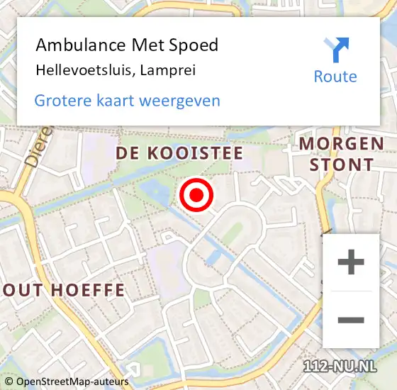 Locatie op kaart van de 112 melding: Ambulance Met Spoed Naar Hellevoetsluis, Lamprei op 23 oktober 2020 17:46