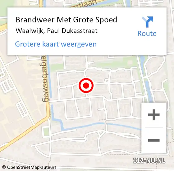Locatie op kaart van de 112 melding: Brandweer Met Grote Spoed Naar Waalwijk, Paul Dukasstraat op 24 oktober 2020 00:55