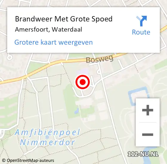 Locatie op kaart van de 112 melding: Brandweer Met Grote Spoed Naar Amersfoort, Waterdaal op 25 oktober 2020 00:15