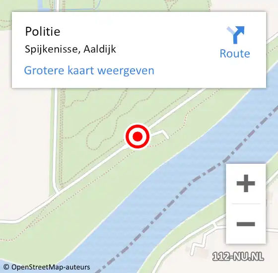 Locatie op kaart van de 112 melding: Politie Spijkenisse, Aaldijk op 25 oktober 2020 11:58