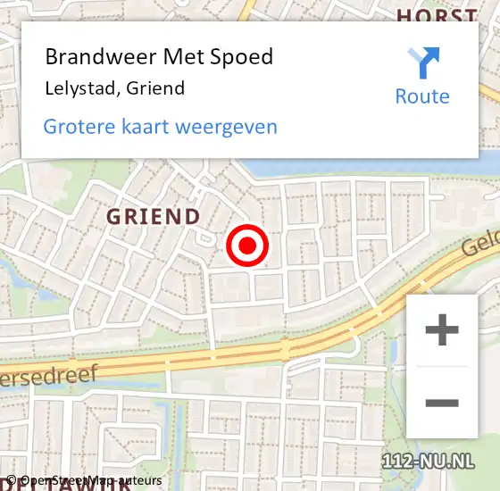 Locatie op kaart van de 112 melding: Brandweer Met Spoed Naar Lelystad, Griend op 26 oktober 2020 13:52